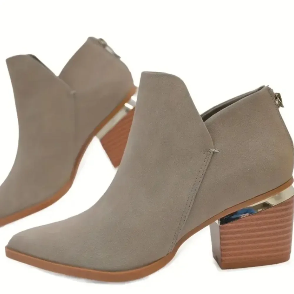 Westerm Gray Ankle Boots Sz 9
